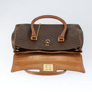 CELINE Macadam Canvas Hand Bag PVC Leather Brown Gold Auth 149128-10
