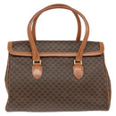 CELINE Macadam Canvas Hand Bag PVC Leather Brown Gold Auth 149128-2