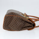 CELINE Macadam Canvas Hand Bag PVC Leather Brown Gold Auth 149128-3
