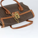 CELINE Macadam Canvas Hand Bag PVC Leather Brown Gold Auth 149128-6