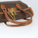 CELINE Macadam Canvas Hand Bag PVC Leather Brown Gold Auth 149128-7