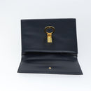 CELINE Circle Hand Bag Leather Navy Gold Auth 149129-18