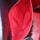 CELINE Circle Hand Bag Leather Navy Gold Auth 149129-22