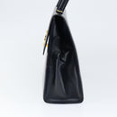 CELINE Circle Hand Bag Leather Navy Gold Auth 149129-4