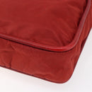 CELINE Tote Bag Nylon Red Gold Auth 149130-15