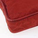 CELINE Tote Bag Nylon Red Gold Auth 149130-16