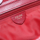 CELINE Tote Bag Nylon Red Gold Auth 149130-17