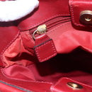CELINE Tote Bag Nylon Rood Goud Auth 149130-18