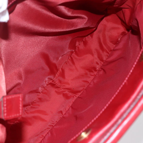 CELINE Tote Bag Nylon Rood Goud Auth 149130