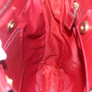 CELINE Tote Bag Nylon Rood Goud Auth 149130-20
