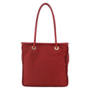 CELINE Tote Bag Nylon Red Gold Auth 149130-13