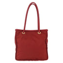CELINE Tote Bag Nylon Red Gold Auth 149130-2