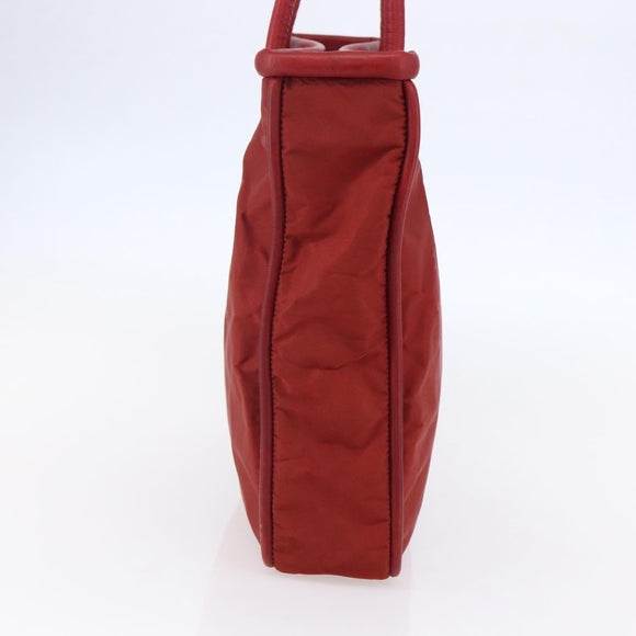 CELINE Tote Bag Nylon Rood Goud Auth 149130