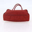 CELINE Tote Bag Nylon Red Gold Auth 149130-5
