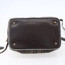 FENDI Zucca Canvas Hand Bag 2way Black Brown Auth 149131-5