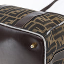FENDI Zucca Canvas Hand Bag 2way Black Brown Auth 149131-16