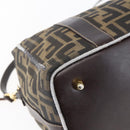 FENDI Zucca Canvas Hand Bag 2way Black Brown Auth 149131-17