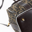 FENDI Zucca Canvas Hand Bag 2way Black Brown Auth 149131-19