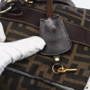 FENDI Zucca Canvas Hand Bag 2way Black Brown Auth 149131-10