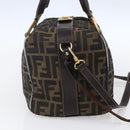 FENDI Zucca Canvas Hand Bag 2way Black Brown Auth 149131-3