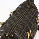 FENDI Zucca Canvas Hand Bag 2way Black Brown Auth 149131-7