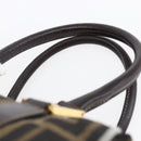 FENDI Zucca Canvas Hand Bag 2way Black Brown Auth 149131-14
