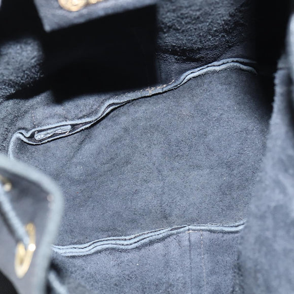 FENDI Backpack Leather Black Gold Auth 149132