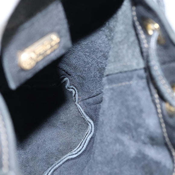 FENDI Backpack Leather Black Gold Auth 149132