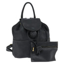 FENDI Backpack Leather Black Gold Auth 149132-1