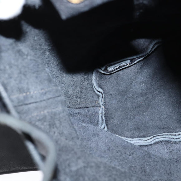 FENDI Backpack Leather Black Gold Auth 149132