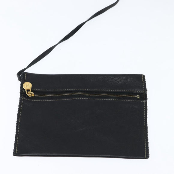 FENDI Backpack Leather Black Gold Auth 149132