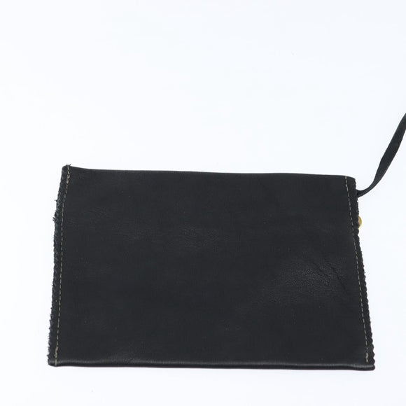 FENDI Backpack Leather Black Gold Auth 149132