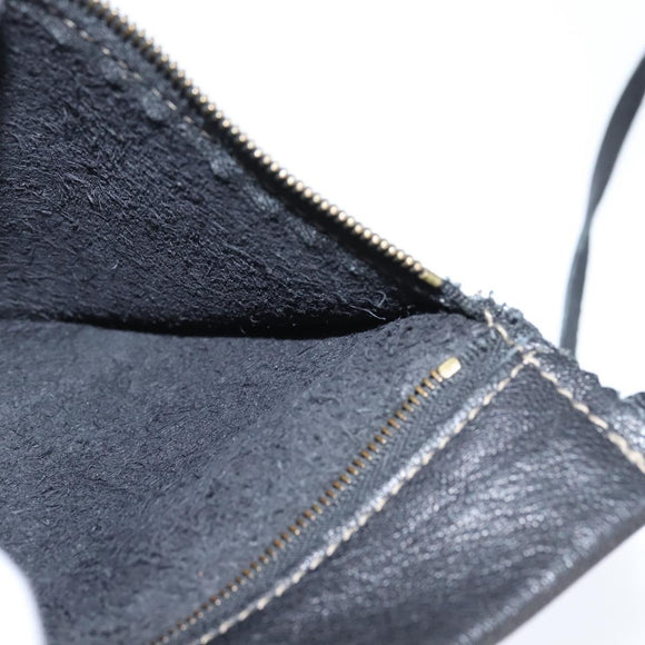 FENDI Backpack Leather Black Gold Auth 149132