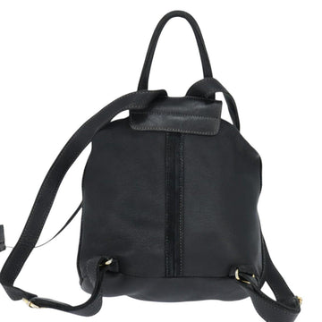 FENDI Backpack Leather Black Gold Auth 149132 - 0