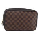 LOUIS VUITTON Damier Ebene Trousse Toilette 25 Clutch Bag N47624 LV Auth 149133-1