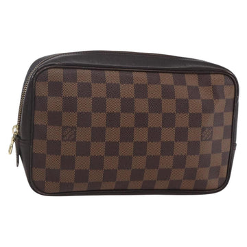 LOUIS VUITTON Damier Ebene Trousse Toilette 25 Clutch Bag N47624 LV Auth 149133