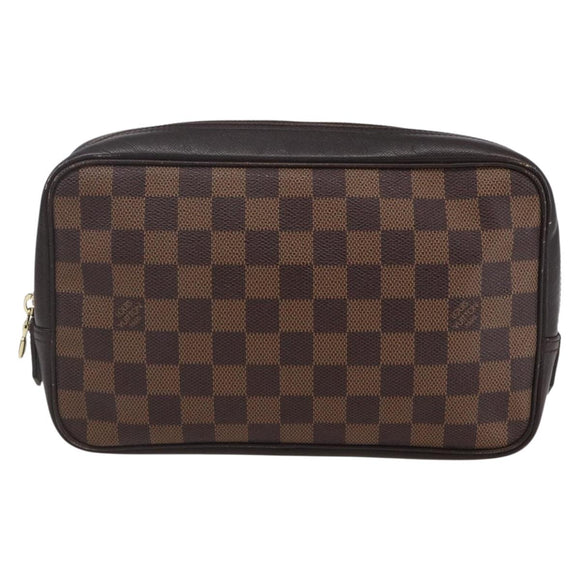 LOUIS VUITTON Damier Ebene Trousse Toilette 25 Clutch Bag N47624 LV Auth 149133