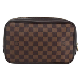 LOUIS VUITTON Damier Ebene Trousse Toilette 25 Clutch Bag N47624 LV Auth 149133 - 0