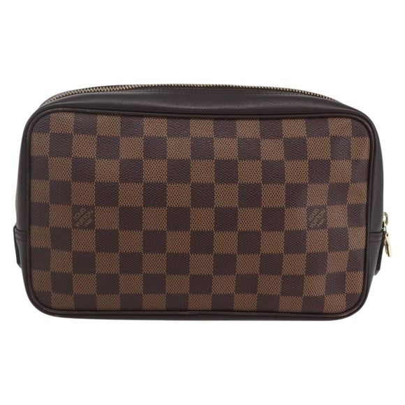 LOUIS VUITTON Damier Ebene Trousse Toilette 25 Clutch Bag N47624 LV Auth 149133