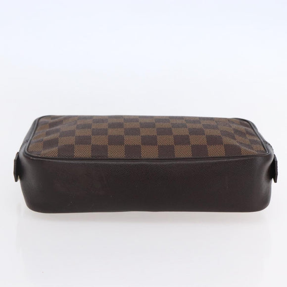 LOUIS VUITTON Damier Ebene Trousse Toilette 25 Clutch Bag N47624 LV Auth 149133