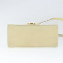 Salvatore Ferragamo Gancini Hand Bag Suede 2way Ivory Gold Auth 149146-5