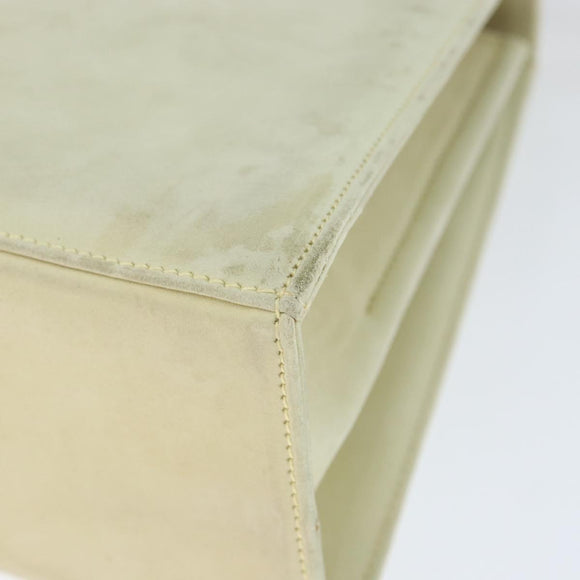 Salvatore Ferragamo Gancini Hand Bag Suede 2way Ivory Gold Auth 149146