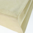Salvatore Ferragamo Gancini Hand Bag Suede 2way Ivory Gold Auth 149146-16