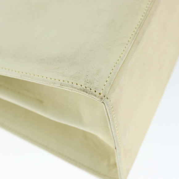 Salvatore Ferragamo Gancini Hand Bag Suede 2way Ivory Gold Auth 149146