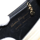 Salvatore Ferragamo Gancini Hand Bag Suede 2way Ivory Gold Auth 149146-12