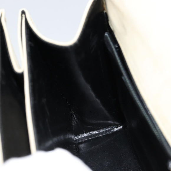 Salvatore Ferragamo Gancini Hand Bag Suede 2way Ivory Gold Auth 149146