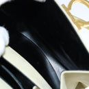 Salvatore Ferragamo Gancini Hand Bag Suede 2way Ivory Gold Auth 149146-23