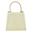 Salvatore Ferragamo Gancini Hand Bag Suede 2way Ivory Gold Auth 149146-2