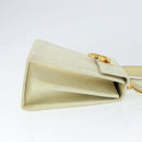 Salvatore Ferragamo Gancini Hand Bag Suede 2way Ivory Gold Auth 149146-3
