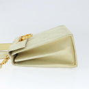 Salvatore Ferragamo Gancini Hand Bag Suede 2way Ivory Gold Auth 149146-4